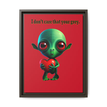 I don't care that your grey - framed canvas art (dark red)