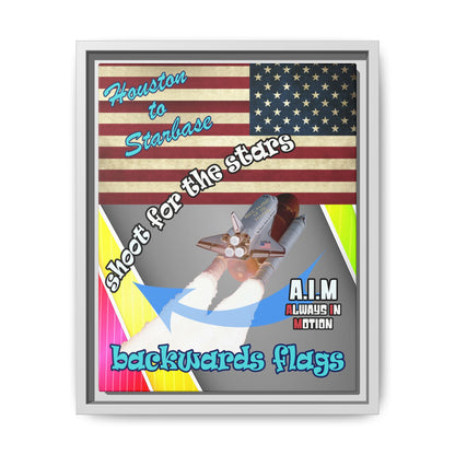 shoot for the stars - framed canvas art (rainbow split)