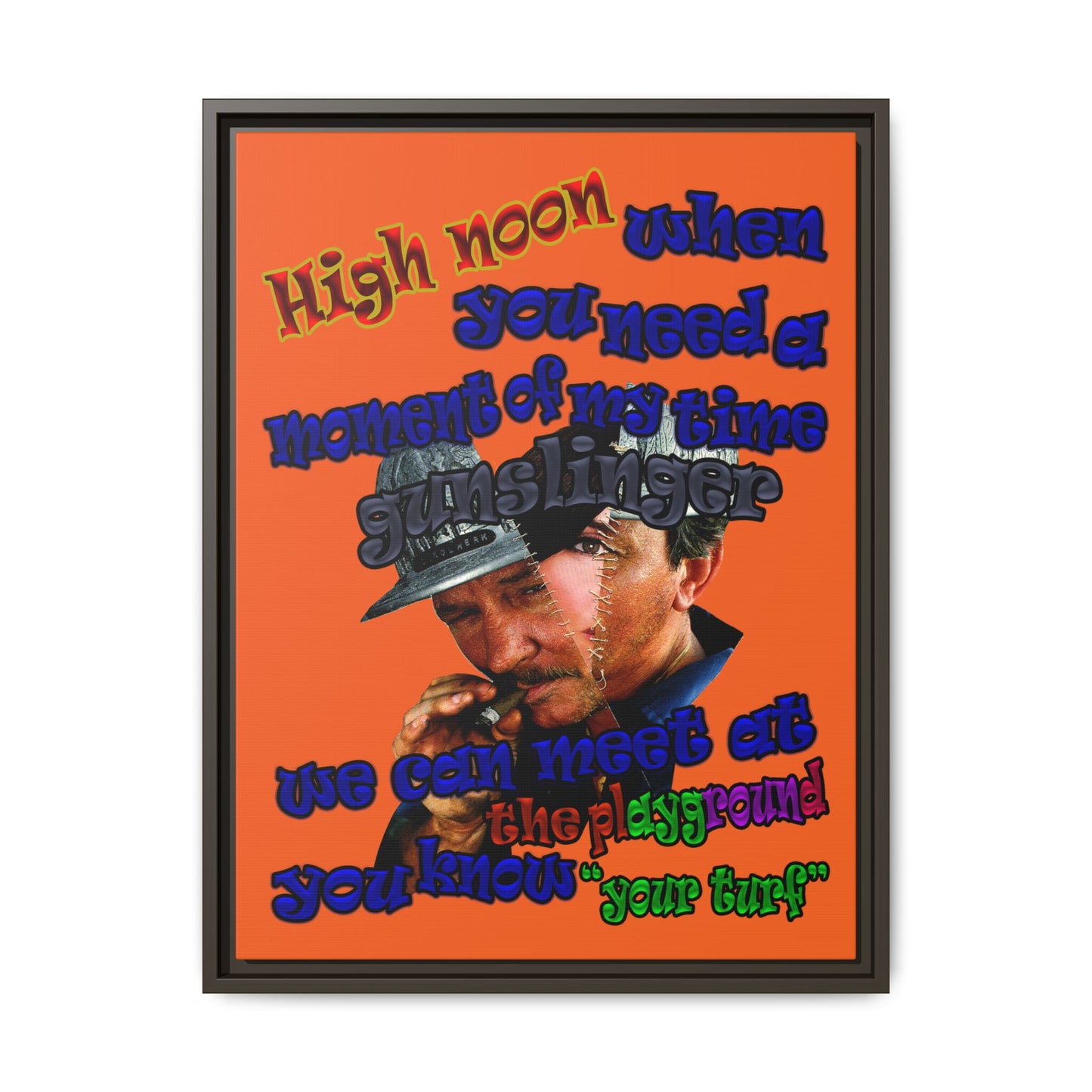 high noon - framed canvas art (orange)
