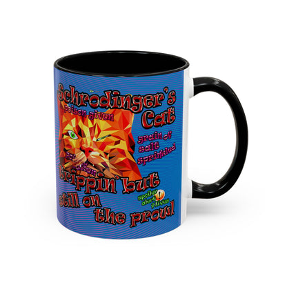 schrodinger's cat - Accent Mug (light blue-purple wave)