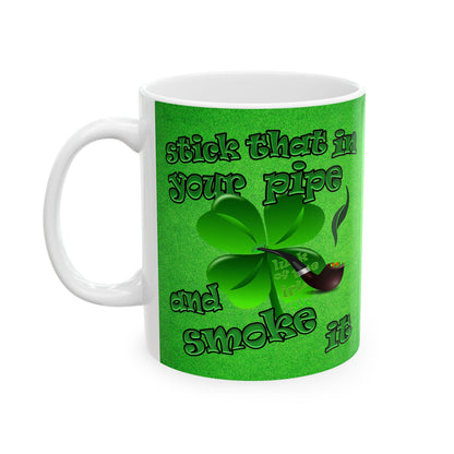 celtics logo - White Mug (green turf)