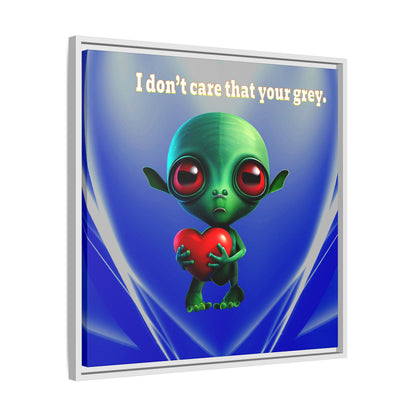 I don't care that your grey - framed canvas art (blue-white wave)