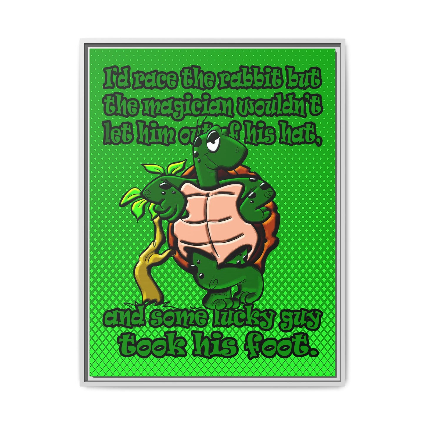 turtle race - framed canvas art (logo green)