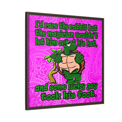 turtle race - framed canvas art (pink swirl)