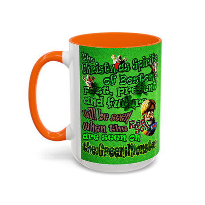 christmas spirits of boston - Accent Mug (green turf)