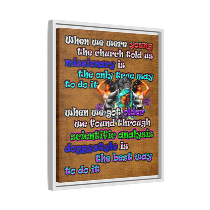 doggystyle - framed canvas art (brown papyrus)