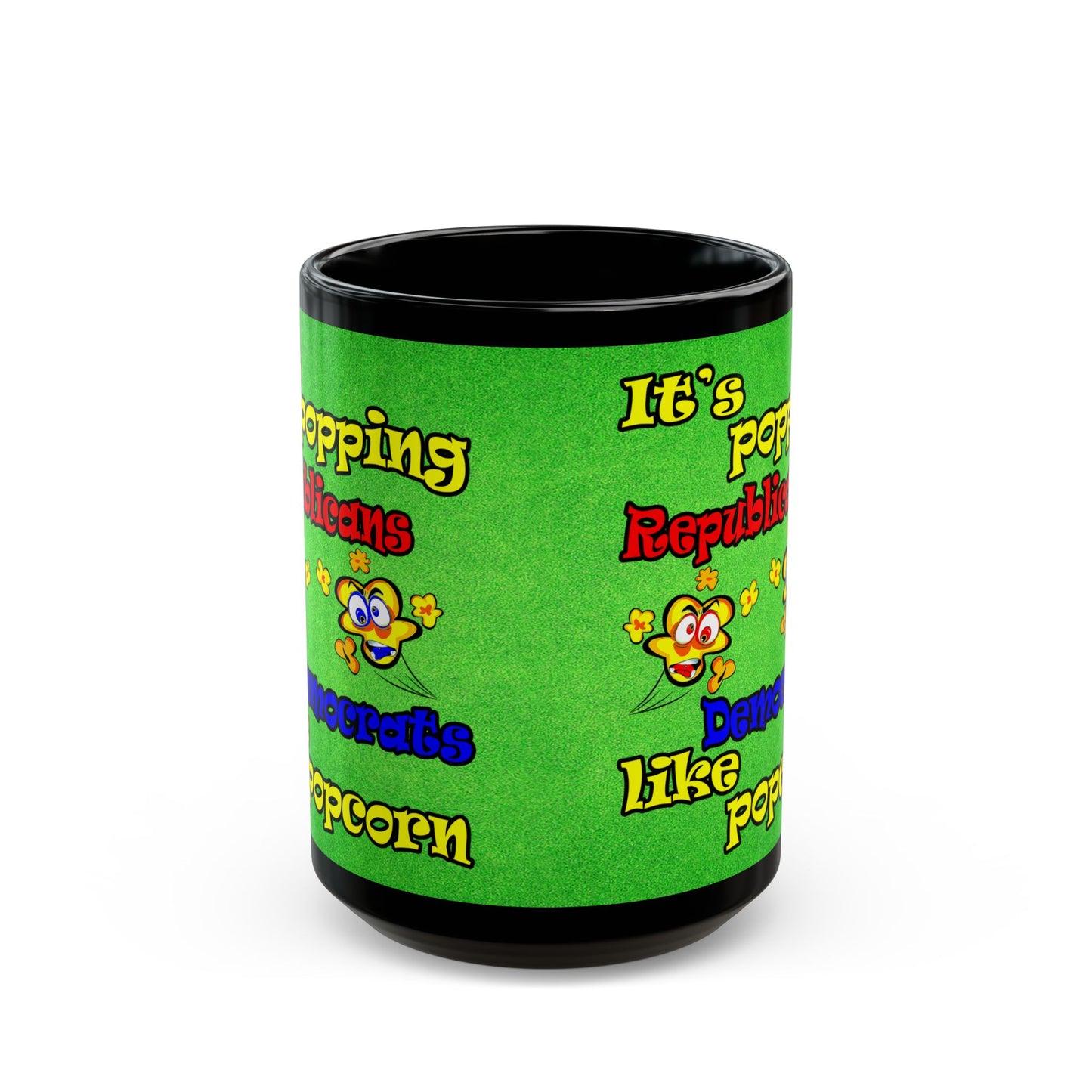 popping like popcorn - Black Mug (green turf)