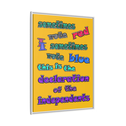 declaration of the independents - framed canvas art (yellow)