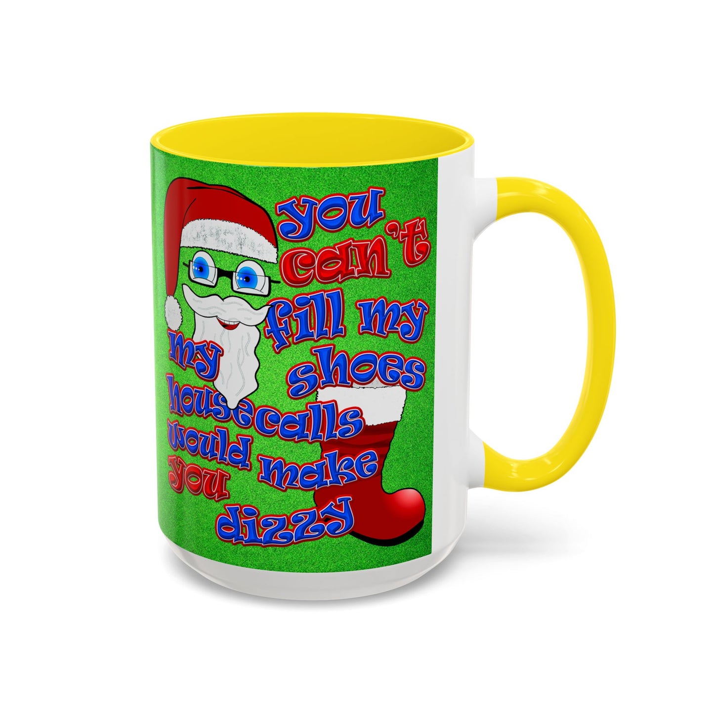 santa's shoes - Accent Mug (green turf)
