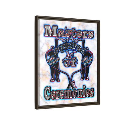 em cee squared - framed canvas art (white marble)