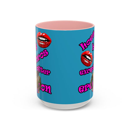 hoes b4 bros - Accent Mug (turquoise)