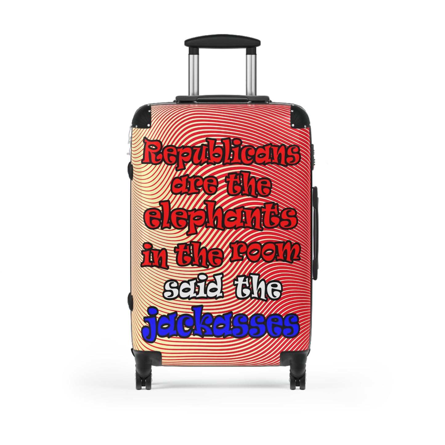 donkeys and elephants - Suitcase (yellow-orange wave)