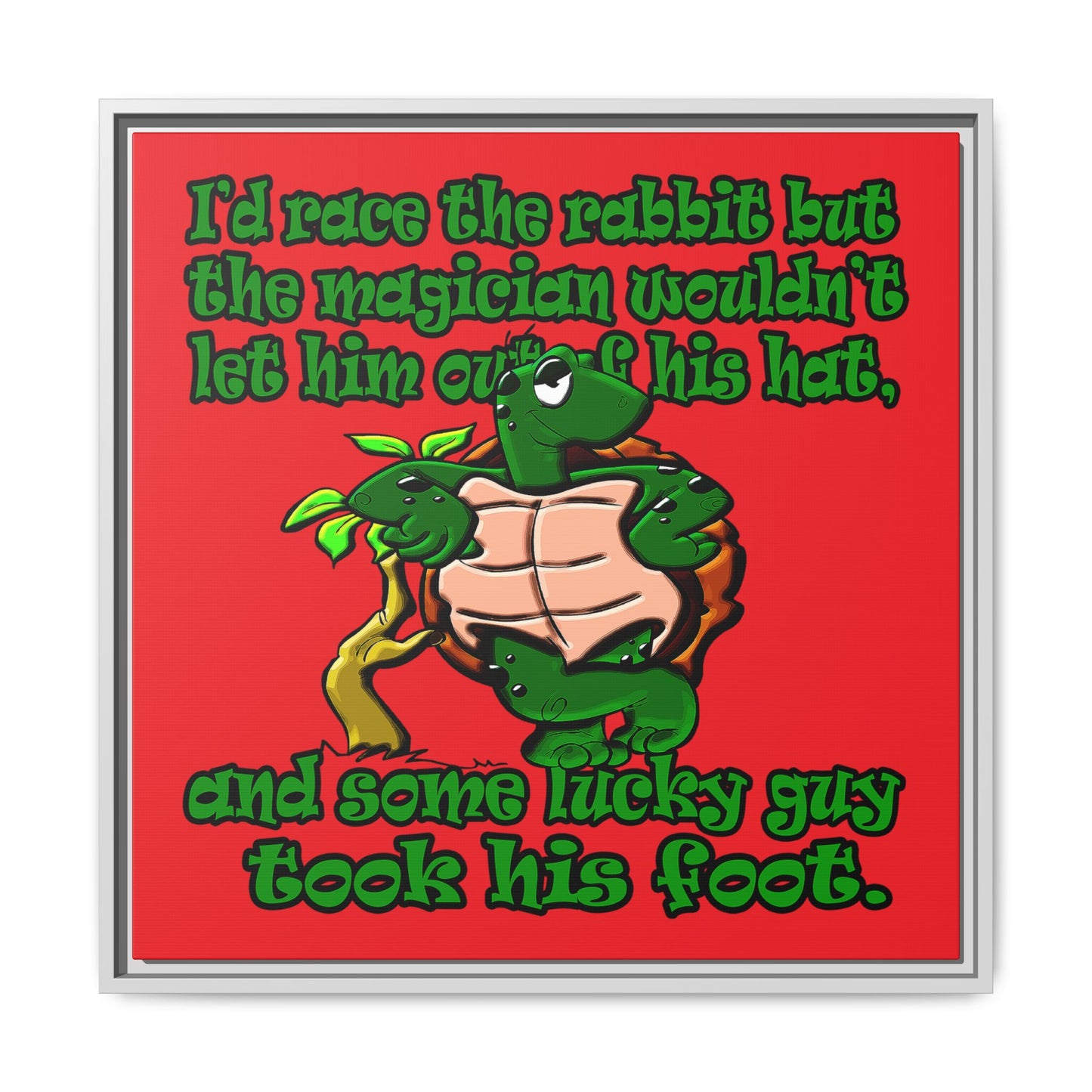turtle race - framed canvas art (red)