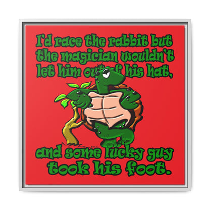 turtle race - framed canvas art (red)