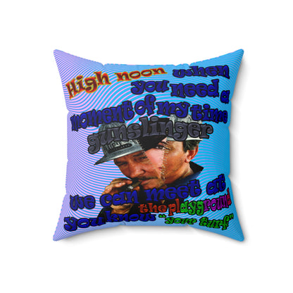 high noon - Faux Suede Square Pillow - (light blue-purple wave)