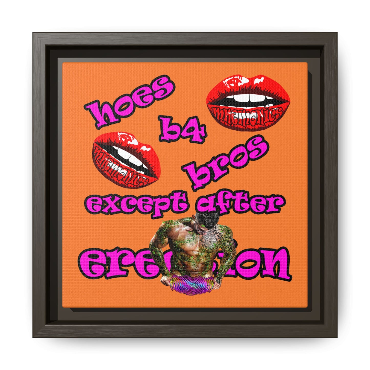hoes b4 bros - framed canvas art (crusta)
