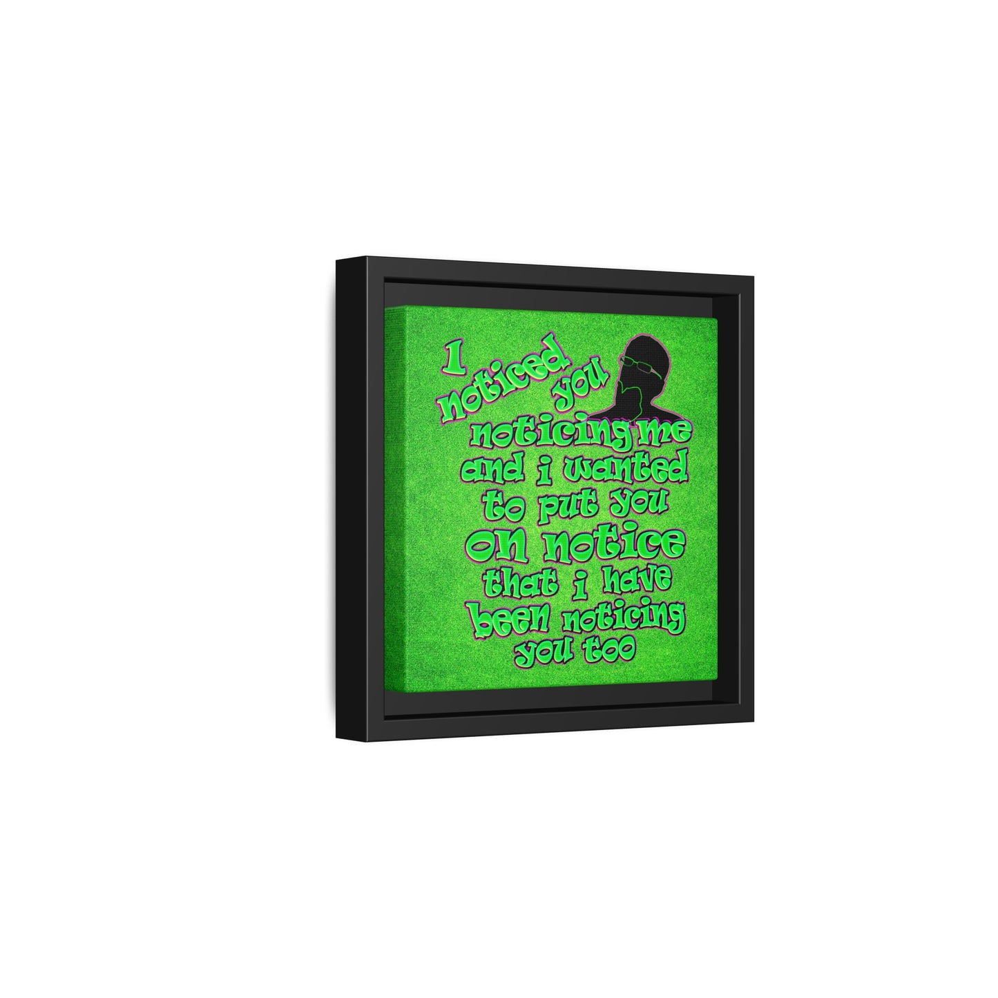 noticed you noticing - framed canvas art (green turf)