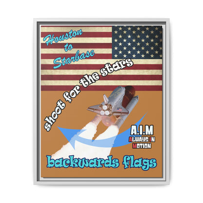 shoot for the stars - framed canvas art (light brown)