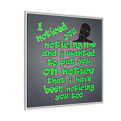 noticed you noticing - framed canvas art (grey-light grey)