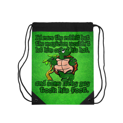 turtle race - Drawstring Bag (green turf)