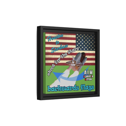 shoot for the stars - framed canvas art (green)