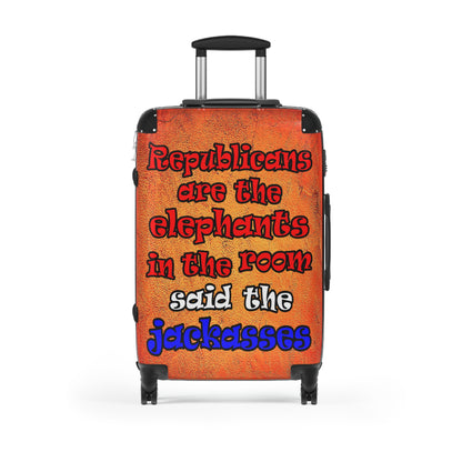 donkeys and elephants - Suitcase (burnt orange)