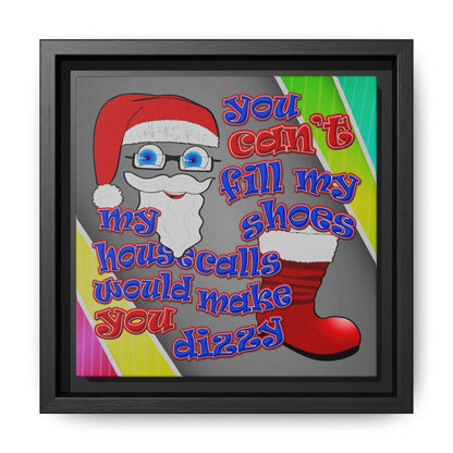 santa's shoes - framed canvas art (rainbow split)