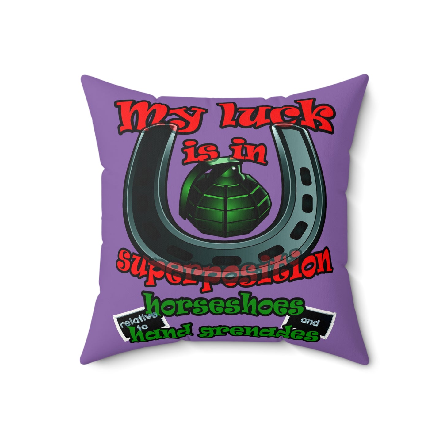 my luck - Faux Suede Square Pillow - (light purple)