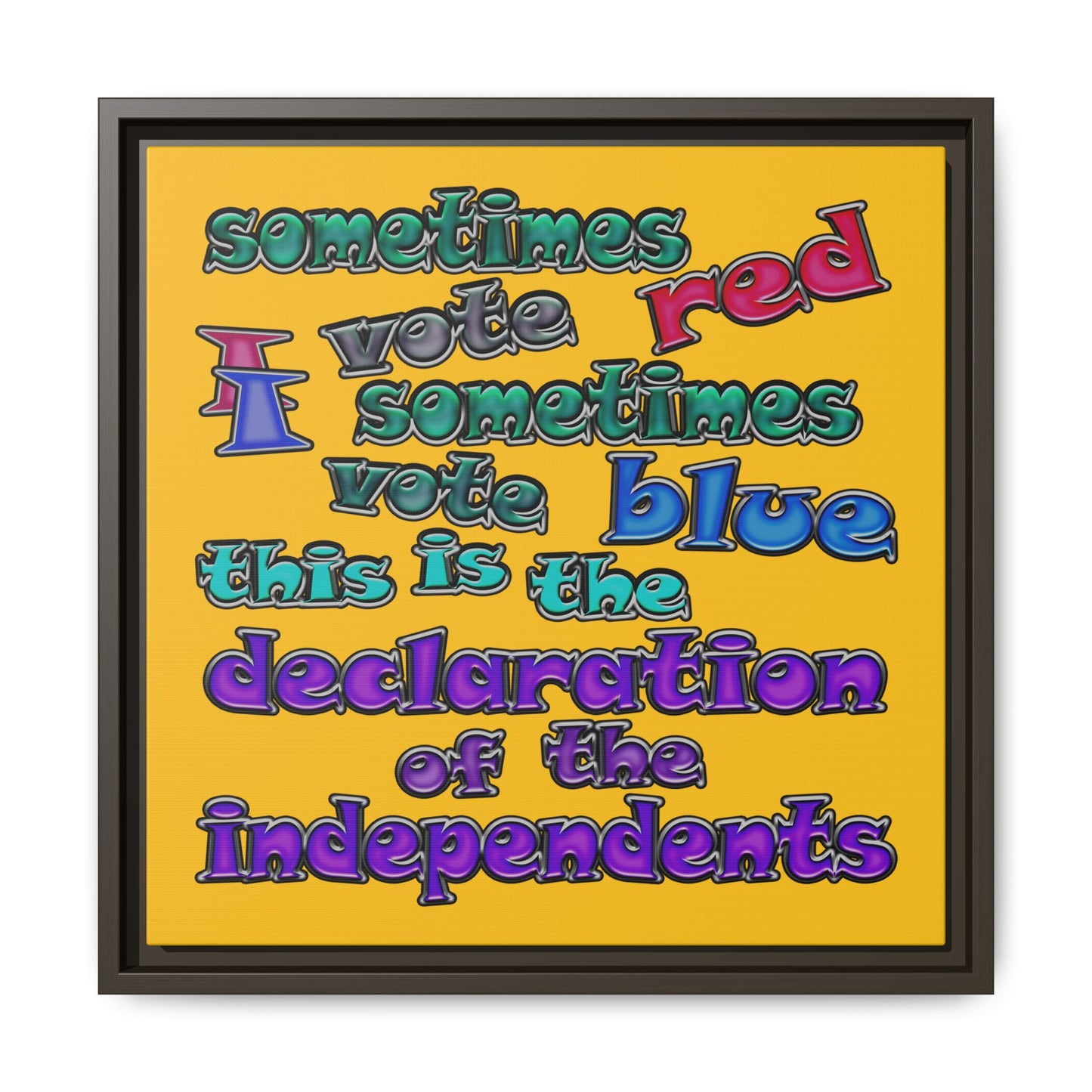 declaration of the independents - framed canvas art (yellow)