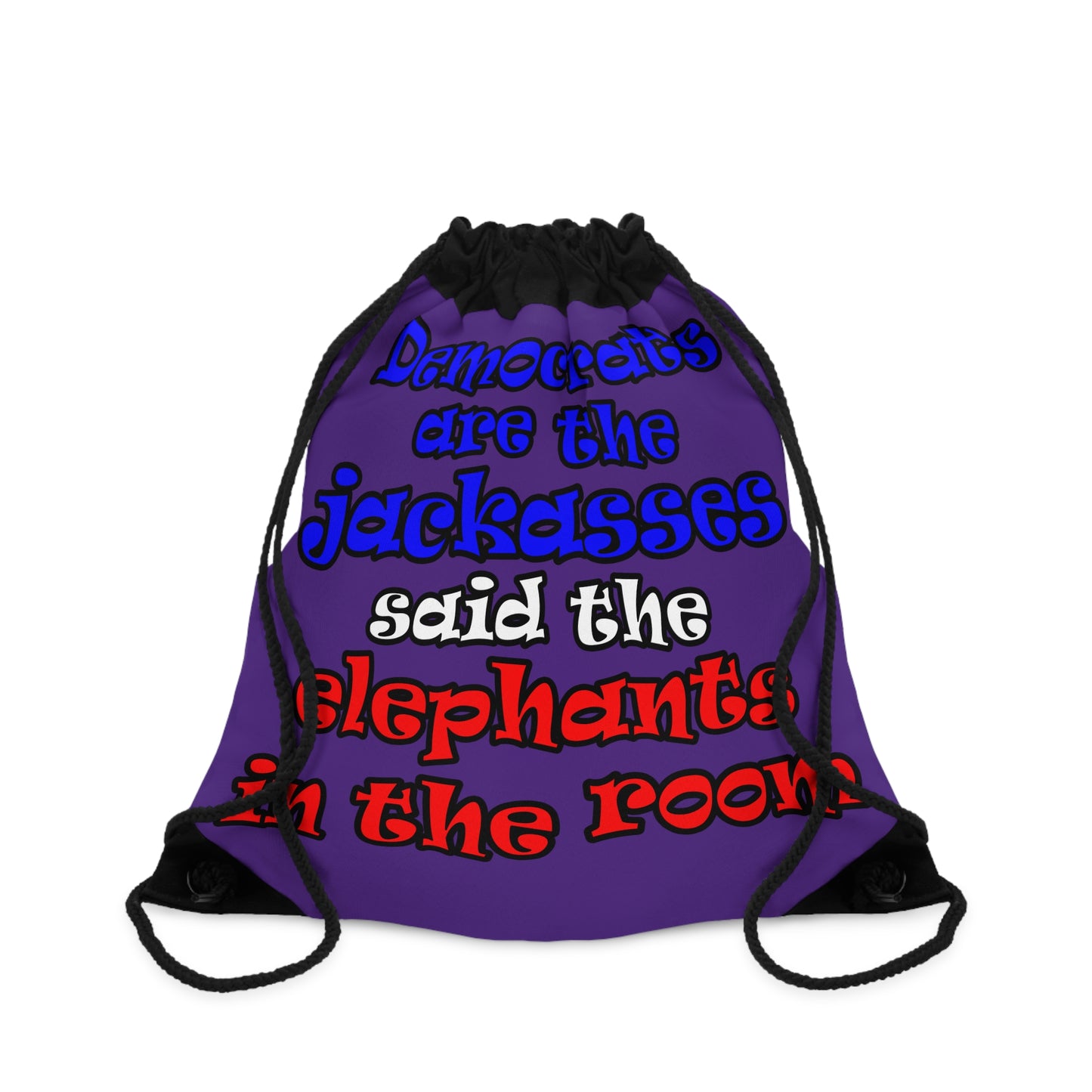 donkeys and elephants - Drawstring Bag (purple)