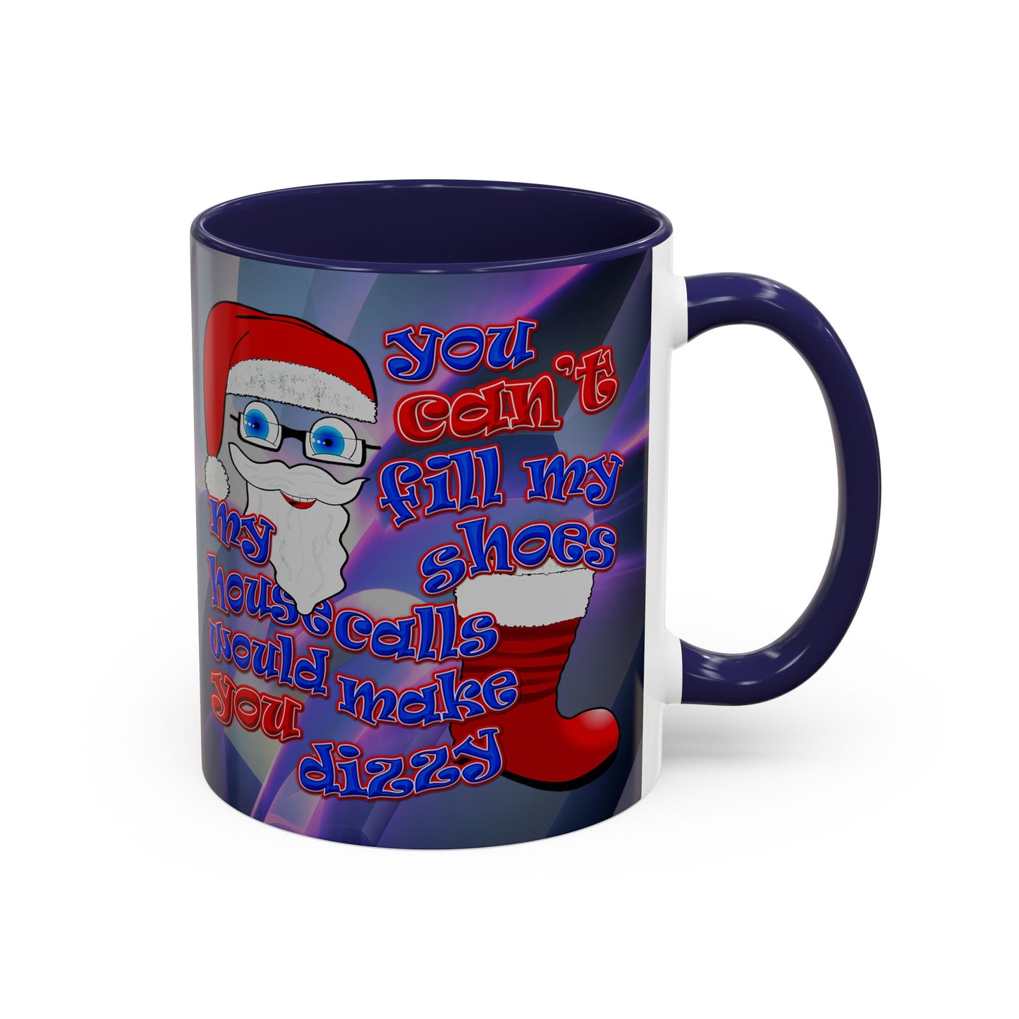 santa's shoes - Accent Mug (grey-pink wave)