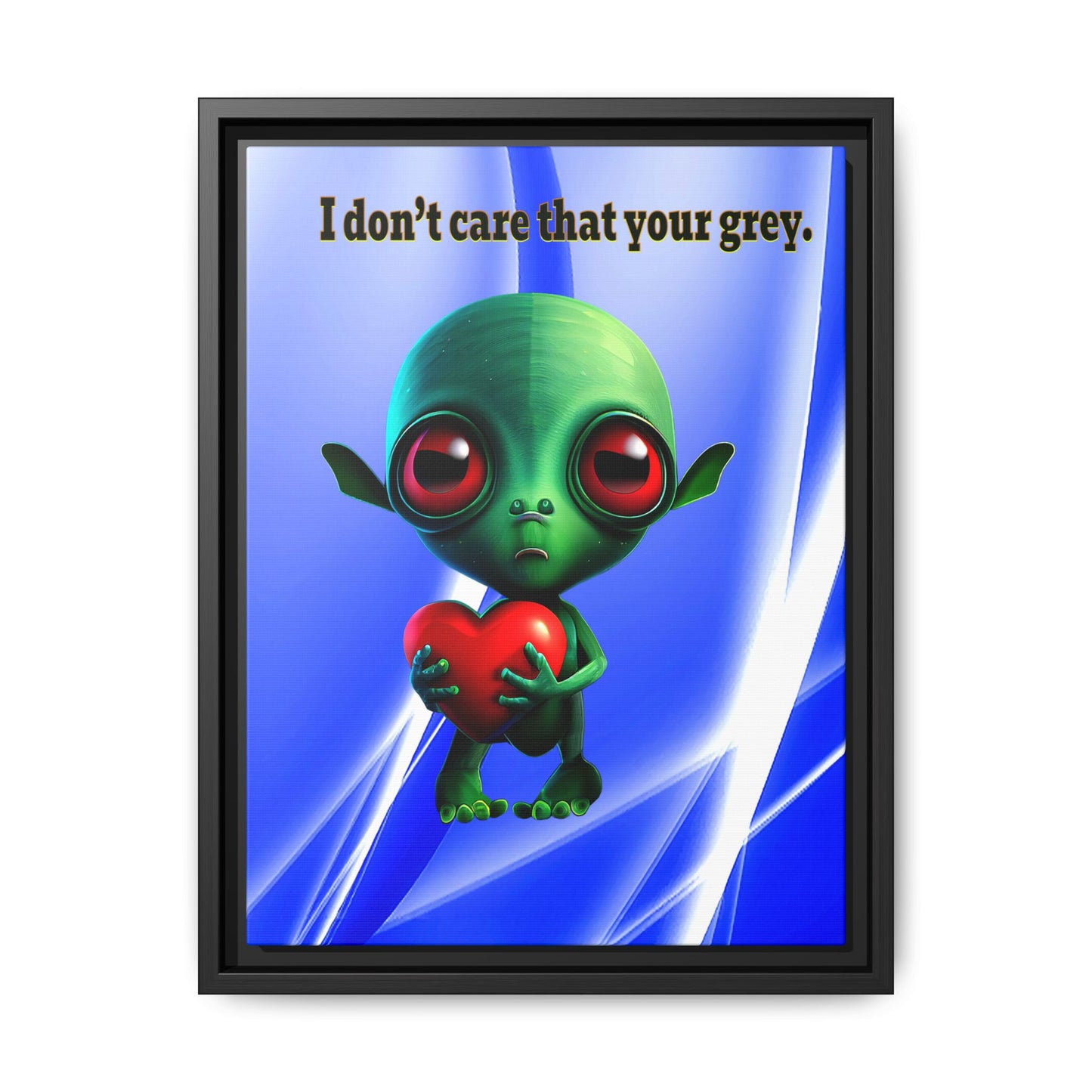 I don't care that your grey - framed canvas art (blue-white wave)