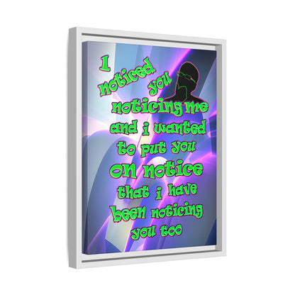 noticed you noticing - framed canvas art (grey-pink wave)