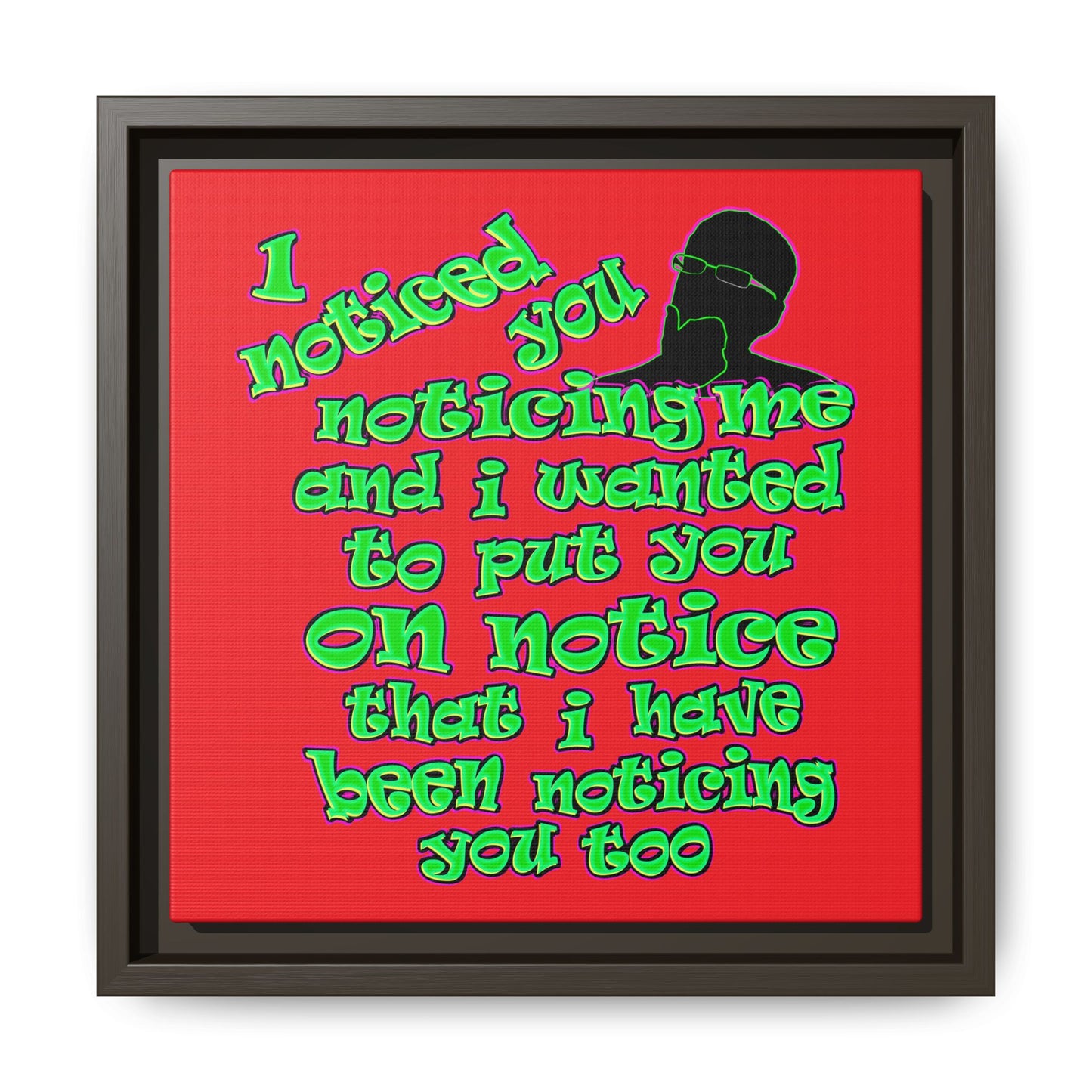 noticed you noticing - framed canvas art (red)