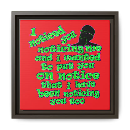 noticed you noticing - framed canvas art (red)