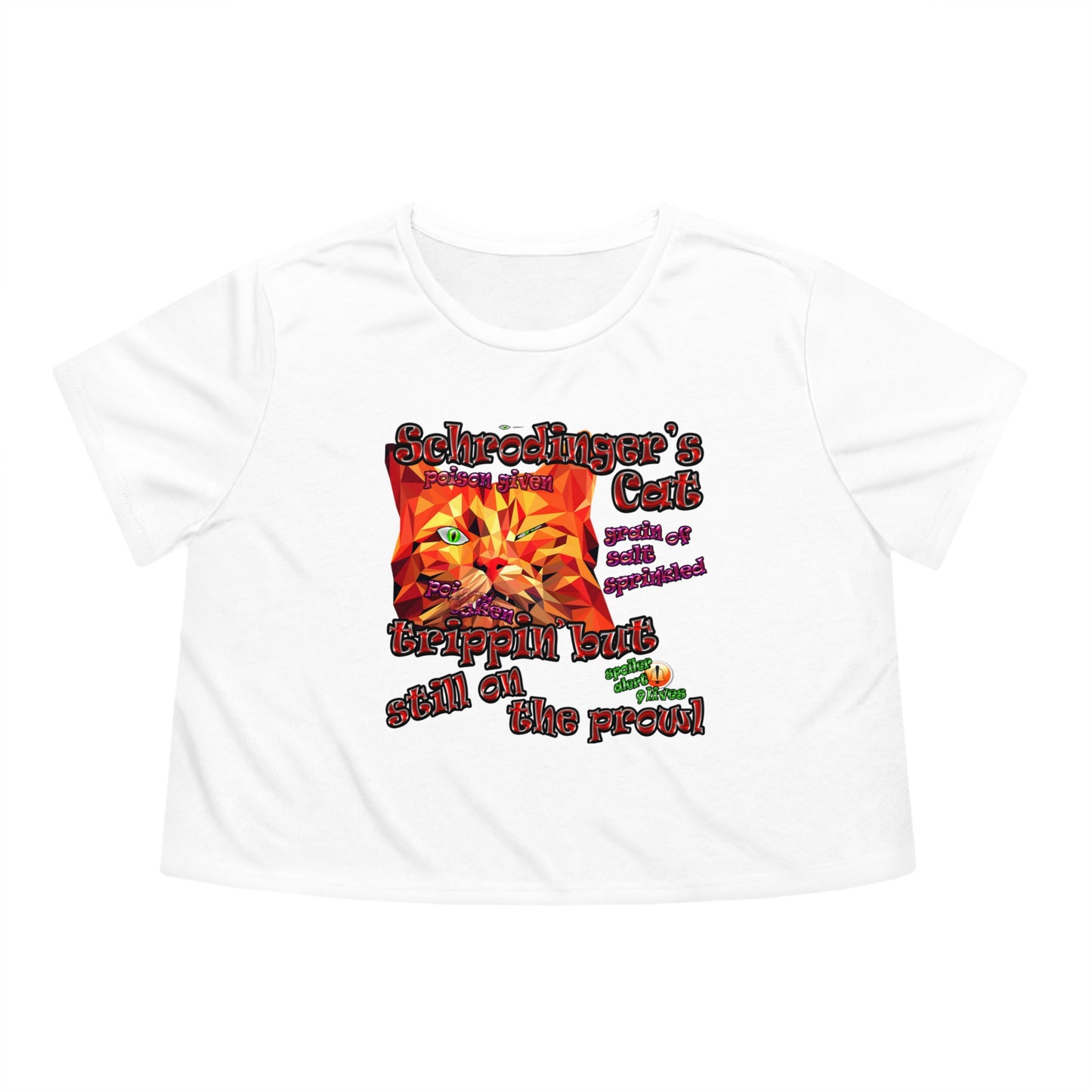 schrodinger's cat - Women's Flowy Cropped Tee