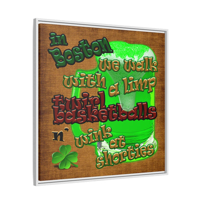 celtics logo - framed canvas art (brown papyrus)