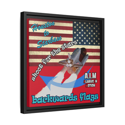 shoot for the stars - framed canvas art (dark red)