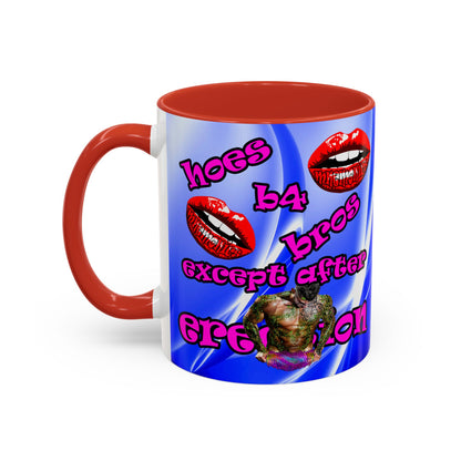 hoes b4 bros - Accent Mug (blue-white wave)