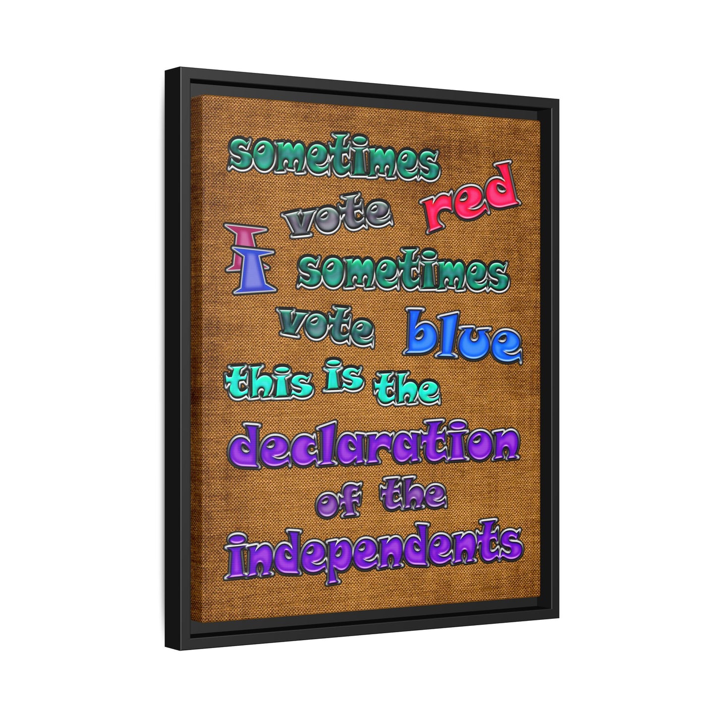 declaration of the independents - framed canvas art (brown papyrus)