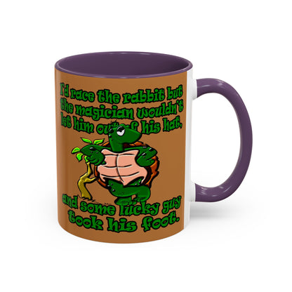 turtle race - Accent Mug (light brown)