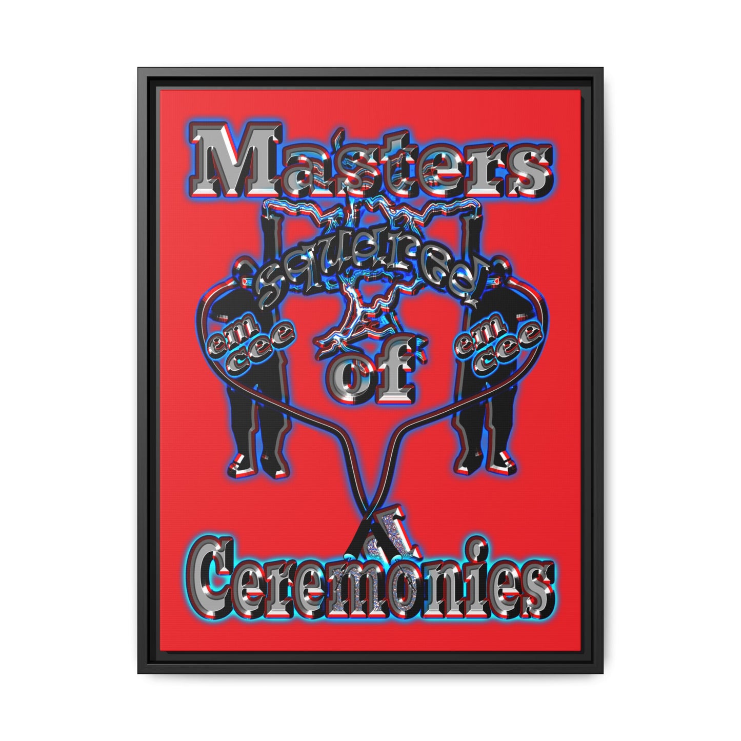 em cee squared - framed canvas art (red)