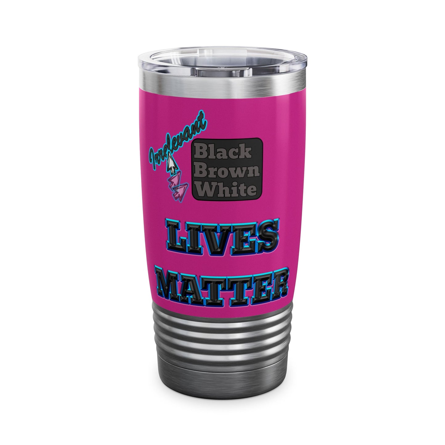 irrelevant - Ringneck Tumbler, 20oz (pink)