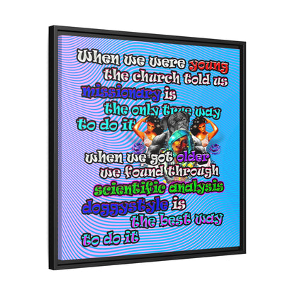 doggystyle - framed canvas art (light blue-purple wave)