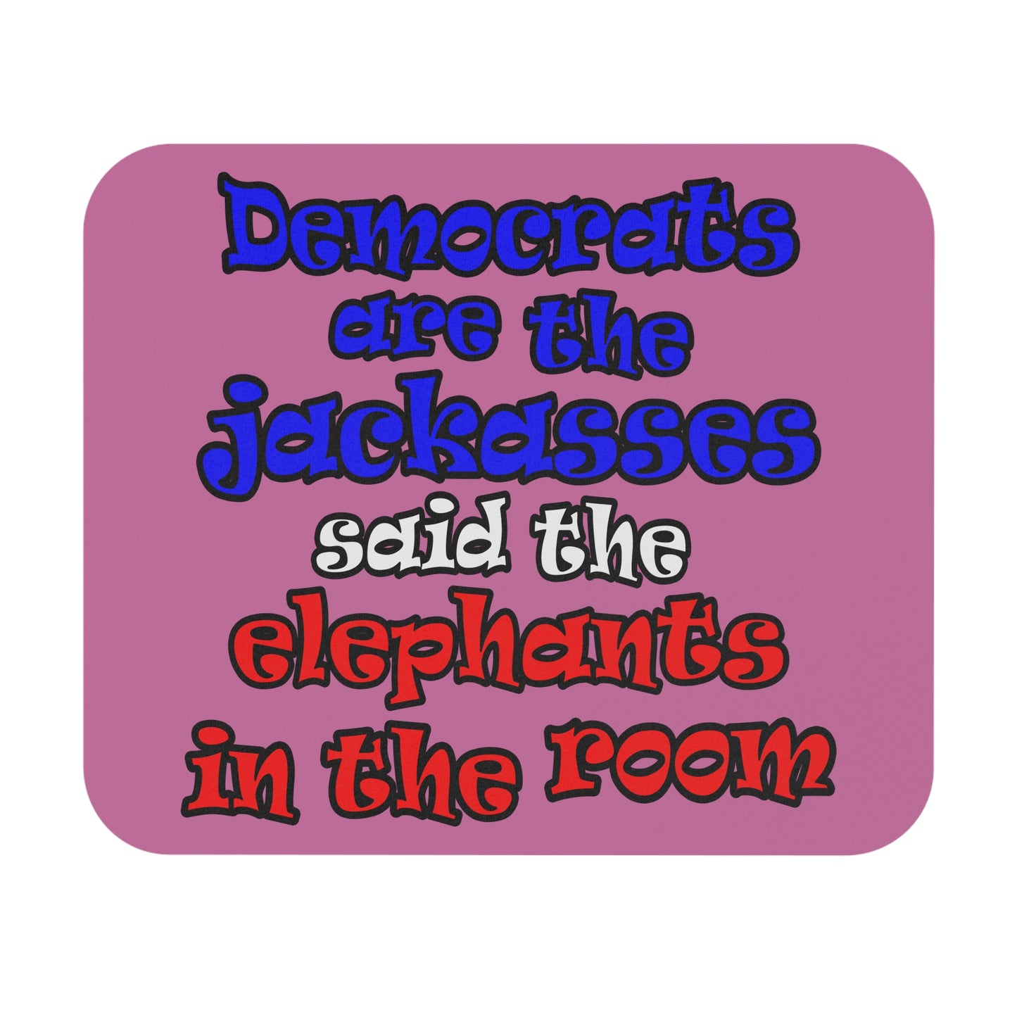 donkeys and elephants - Mouse Pad (Rectangle) (light pink)