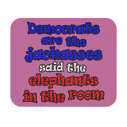 donkeys and elephants - Mouse Pad (Rectangle) (light pink)