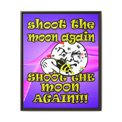 shoot the moon again - framed canvas art (purple-pink wave)