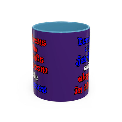 donkeys and elephants - Accent Mug (purple)