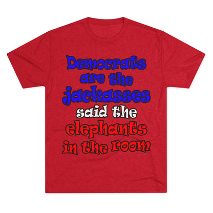 donkeys and elephants - Unisex Tri-Blend Crew Tee