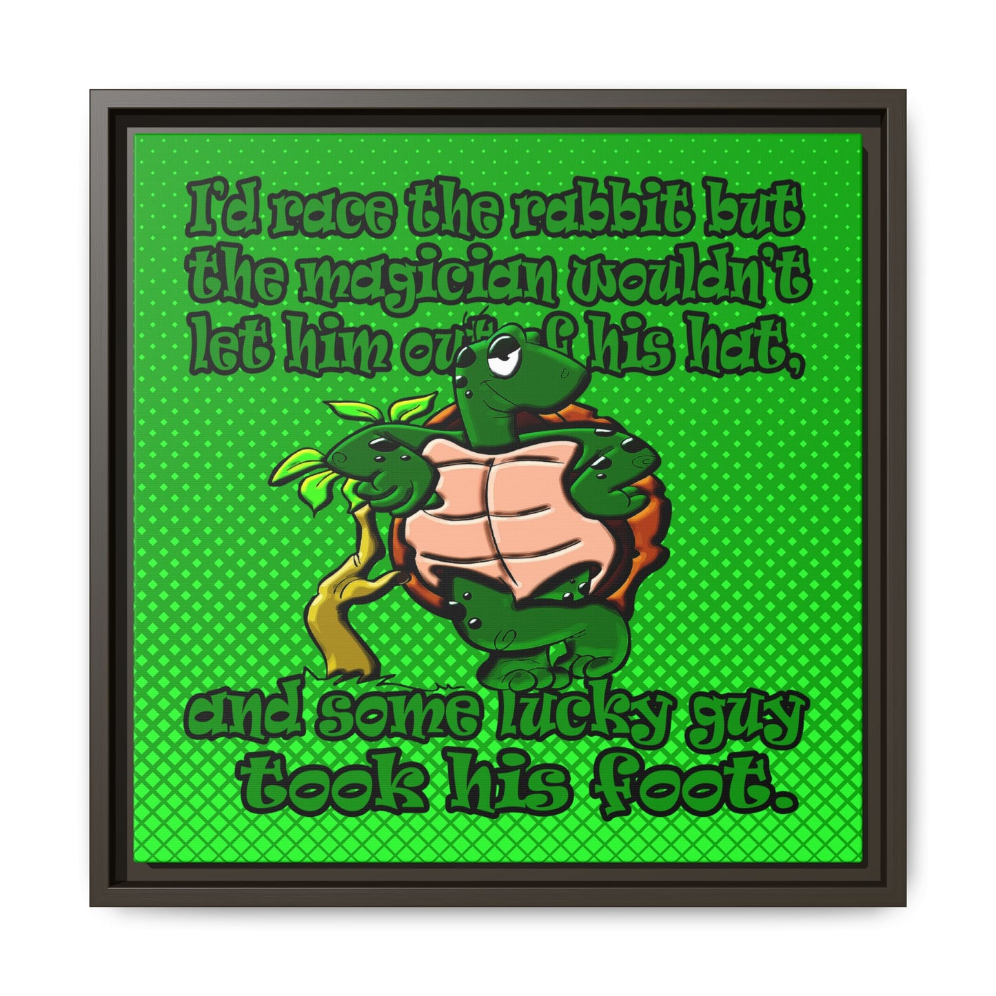 turtle race - framed canvas art (logo green)